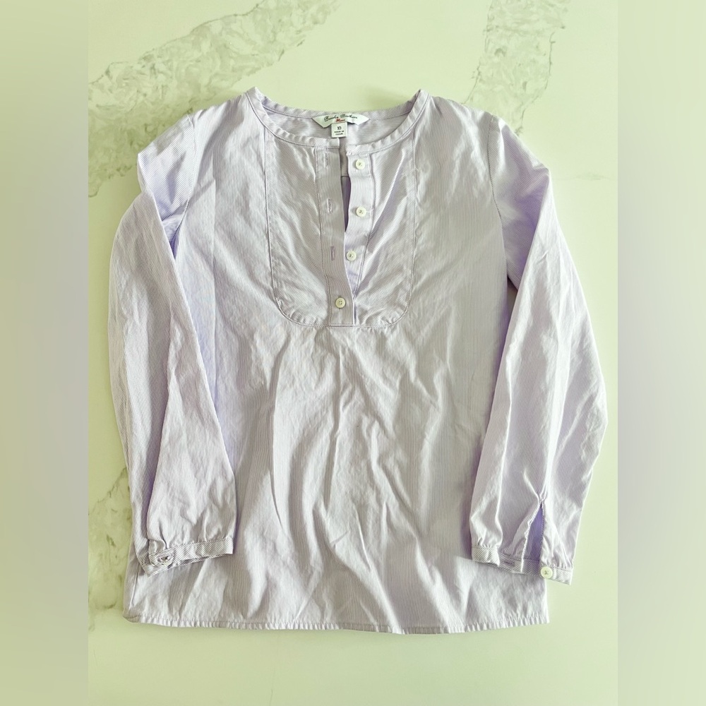 Girls Brooks Brothers lavender long sleeve blouse size 10